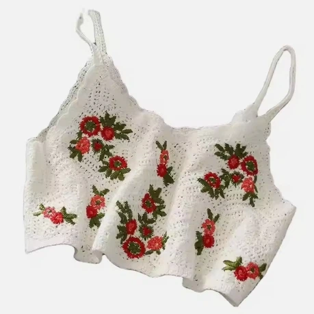 कढ़ाई कॉटन स्लिप टॉप